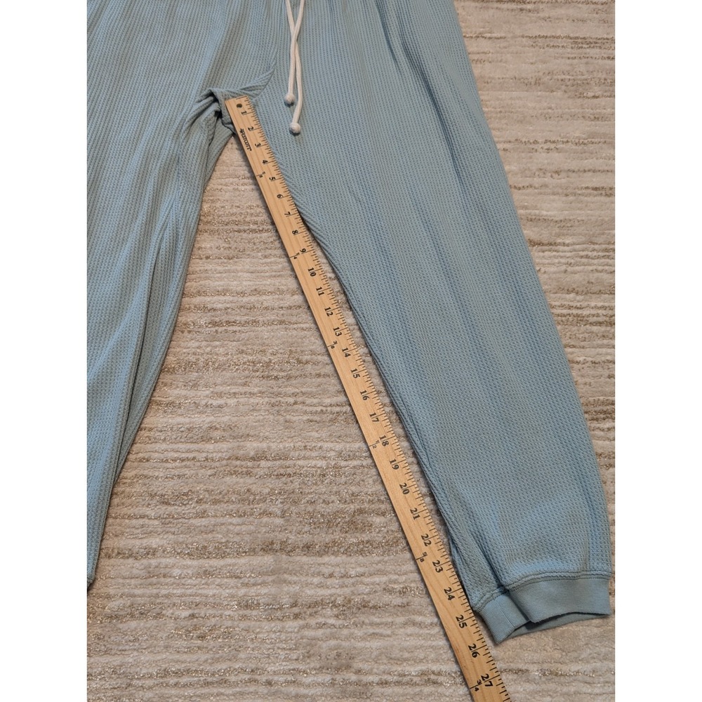 Aerie Lounge Set Womens Sz XL 2 Pc Waffle Knit Hoodie & Joggers Blue Comfort - Picture 11 of 11